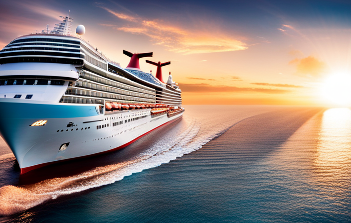 An image showcasing the evolution of Carnival's cruise fleet, from its oldest ship to the newest