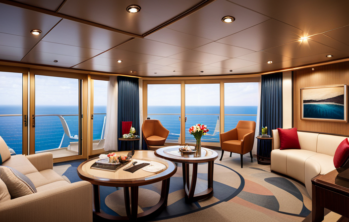 An image showcasing the luxurious Suite and Balcony options aboard Carnival