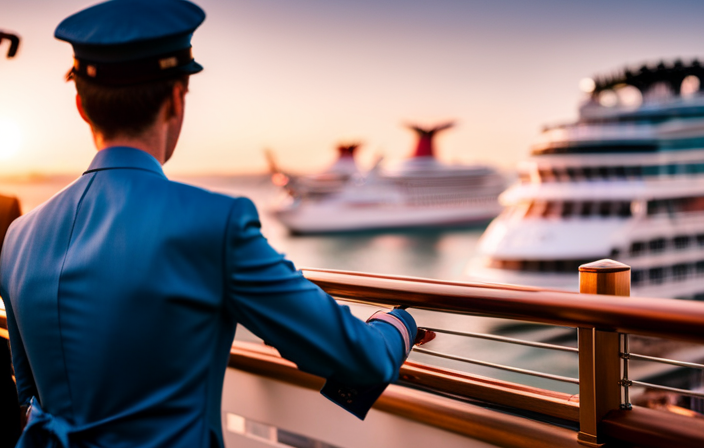 An image showcasing the intricate workings of a bustling cruise ship: a labyrinth of interconnected decks, vibrant entertainment areas, luxurious cabins, and behind-the-scenes crew quarters, reflecting the profitable strategies and seamless continuous operation of these floating marvels
