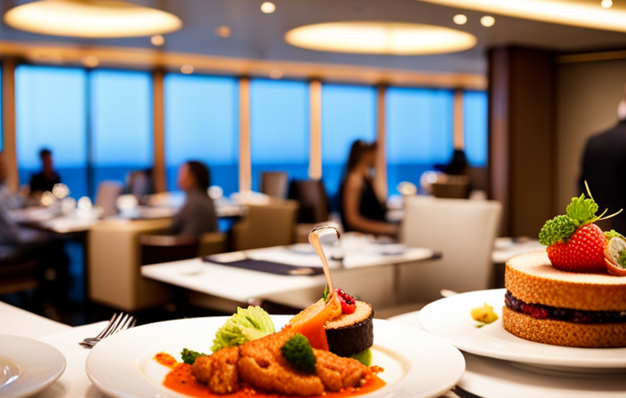 An image showcasing the lavish buffet at Norwegian Cruise Lines, with an array of mouthwatering international cuisines