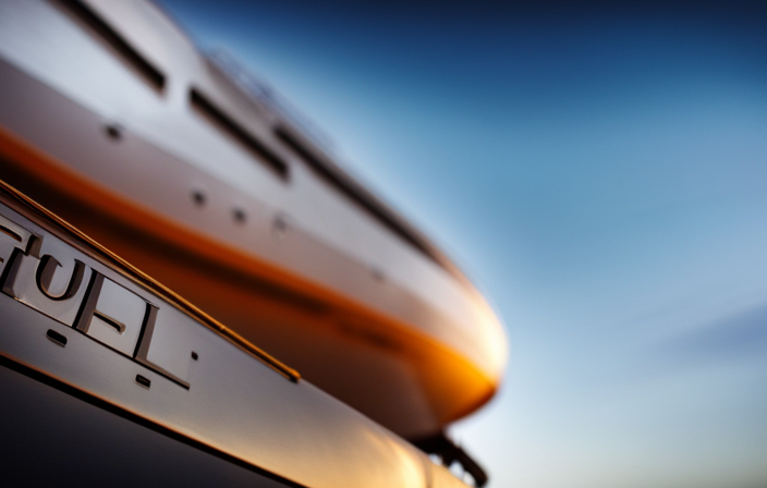 An image showcasing the vast size of a cruise ship's fuel tanks, revealing their immense capacity by depicting multiple towering tanks brimming with countless gallons of fuel, ready to power the vessel's incredible journey