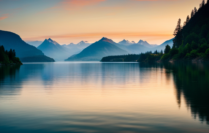 An image showcasing the majestic Columbia River, adorned with a luxurious river cruise ship peacefully gliding through its pristine waters, surrounded by lush greenery and breathtaking mountains, alluding to the cost of this unforgettable voyage