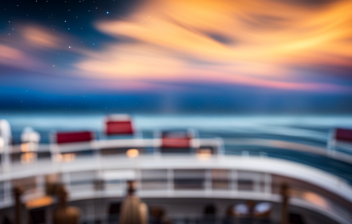 An image showcasing a vibrant starry night sky above a Carnival Cruise ship