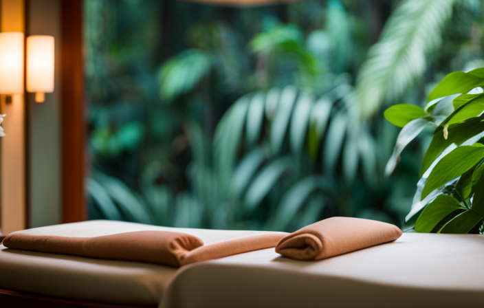 An image showcasing a serene Rainforest Room on a Disney Cruise