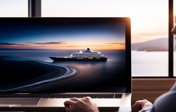 An image showcasing a computer screen with a clear and intuitive user interface, displaying the Holland America Cruise website