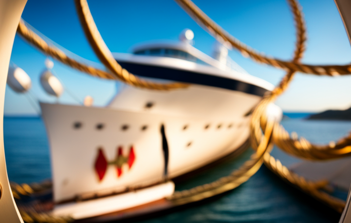 An image of a vibrant cruise ship door adorned with personalized magnetic signs, festive wreaths, and colorful streamers