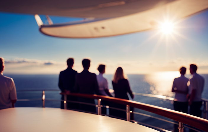 An image showcasing a vibrant deck of a cruise ship, with a diverse group of enthusiastic individuals engaging in various ship-related activities, highlighting the potential to work on a cruise ship regardless of prior experience