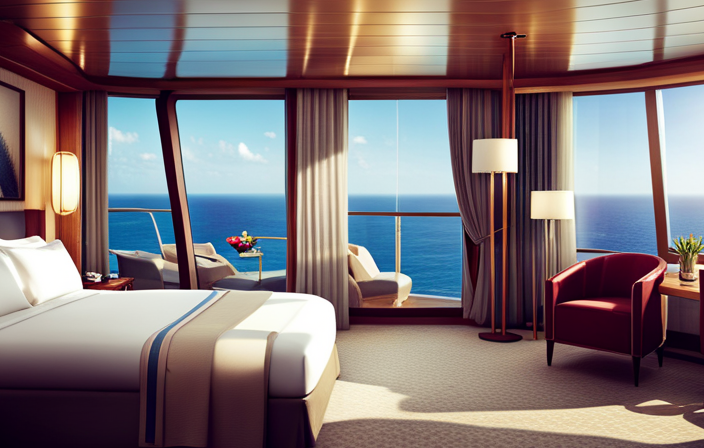 An image showcasing a luxurious cabin on a Carnival Cruise ship