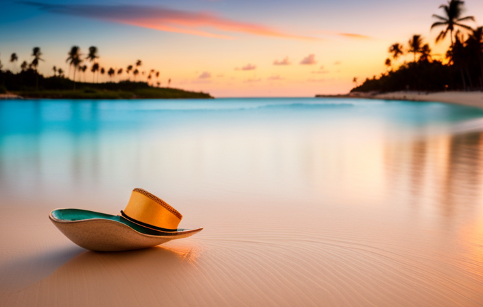 An image showcasing a serene, turquoise Bahamian beach