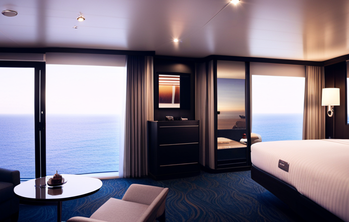 An image showcasing the diverse range of Ncl cabin types: a cozy Studio with a modern feel, an Inside cabin offering simplicity, an Oceanview room with stunning sea views, a Balcony suite with a private outdoor space, a serene Spa cabin, and the luxurious Haven retreat