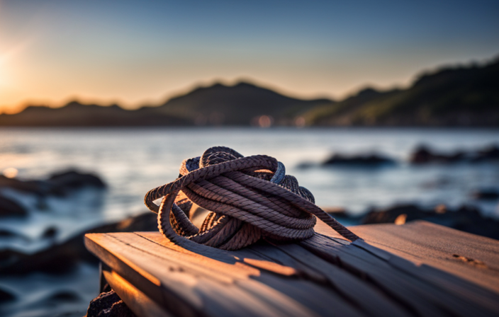 An image showcasing an intricately tied nautical knot, its rich history evident in the aged, weathered rope