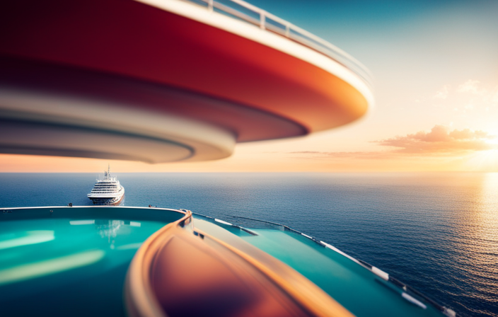 An image depicting a vast, majestic ocean, with elegant cruise ships sailing gracefully amidst sparkling turquoise waters