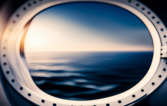 An image capturing the mesmerizing ocean view through a ship's porthole