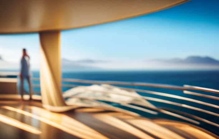 An image showcasing a spacious and elegant veranda on a luxurious cruise ship