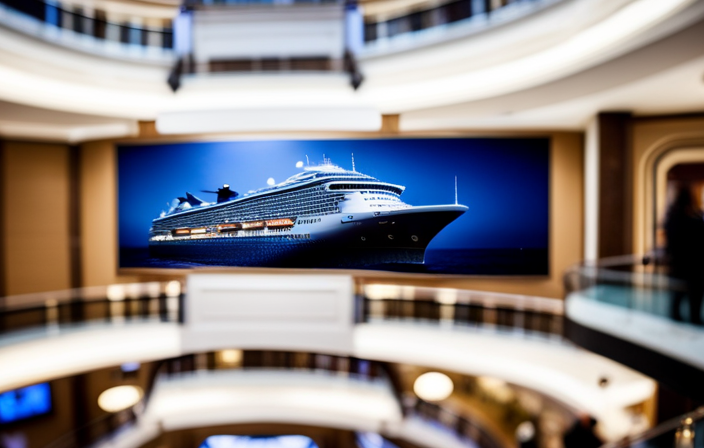 An image showcasing the breathtaking atrium of a majestic cruise ship