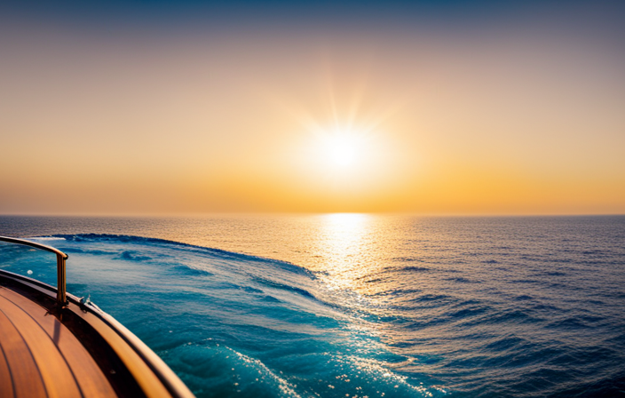 An image showcasing a stunning panoramic view from a cruise ship's deck