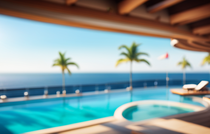 An image showcasing a spacious, open-air Lido Deck on a cruise ship