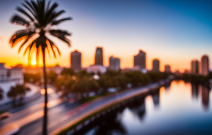 An image showcasing the vibrant Las Olas Boulevard at sunset, lined with palm trees and bustling with outdoor cafes, boutique shops, and art galleries, encapsulating the perfect post-cruise experience in Fort Lauderdale before your flight