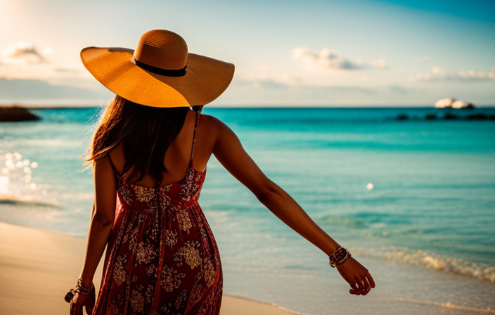An image showcasing a vibrant, sun-soaked Caribbean beach