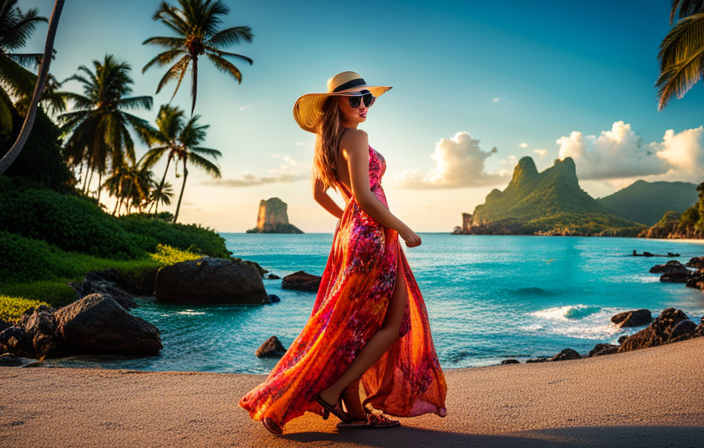 An image showcasing a vibrant Hawaiian cruise outfit