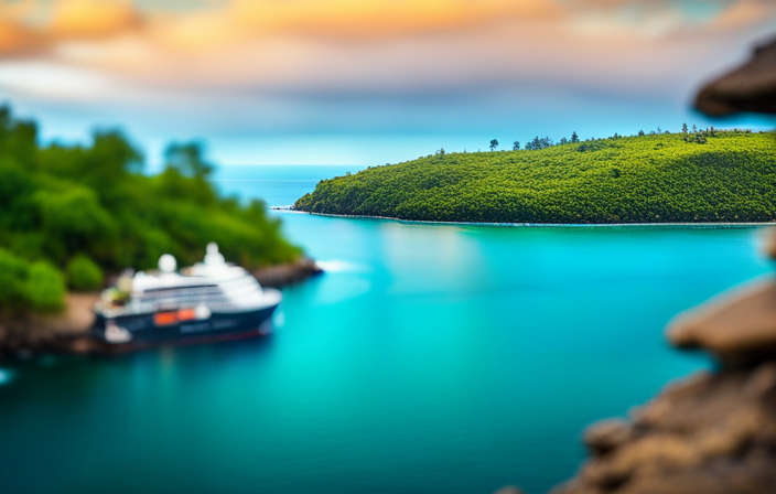 An image capturing the stunning sight of cruise ships gracefully anchored at the scenic Kailua Bay in Kona