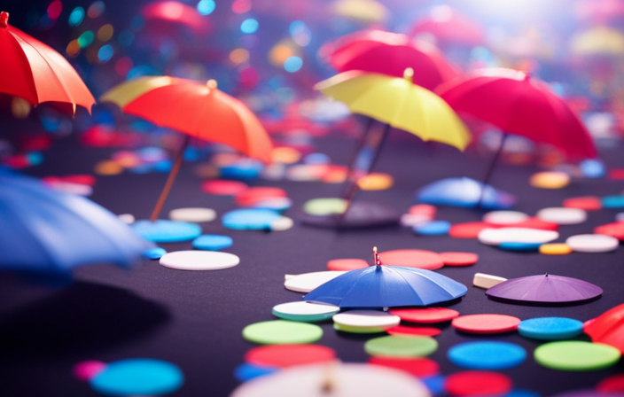 An image showcasing a lively deck adorned with vibrant umbrellas, a pulsating dance floor, and a DJ booth surrounded by exuberant partygoers