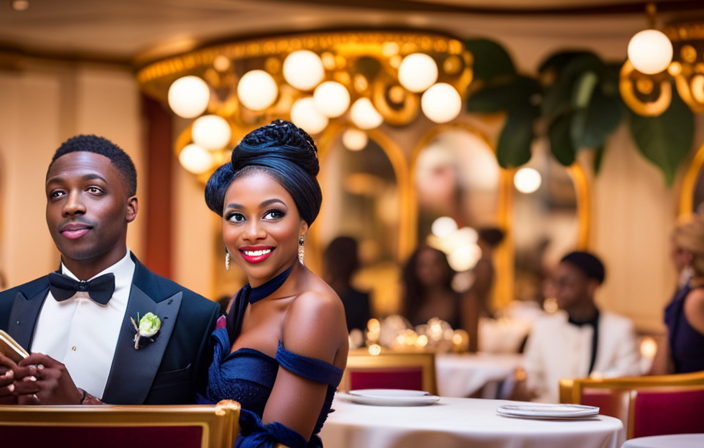 An image showcasing the enchanting ambiance of Tiana's Place aboard a Disney cruise ship