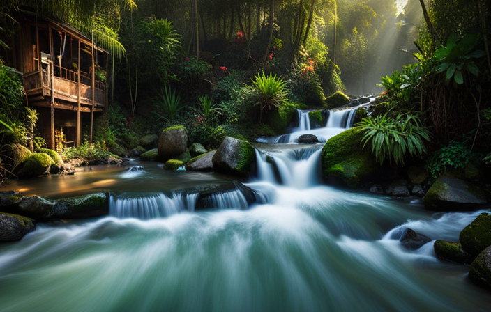 An image showcasing a dense, lush jungle with a worn-out, weathered boat drifting through treacherous rapids, emphasizing the perilous and thrilling aspects that justify why "Jungle Cruise" is rated PG-13