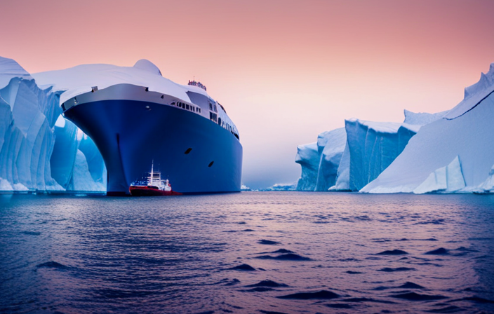 An image capturing the awe-inspiring moment of the first Antarctic sailing