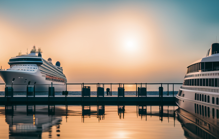 An image depicting a deserted cruise ship docked next to A&K Travel Group's headquarters, symbolizing the somber impact of COVID-19 on the cruise industry