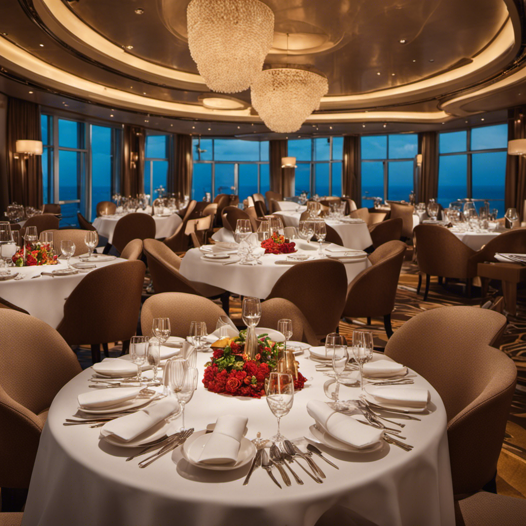 An image showcasing the Allure of the Seas' elegant dining experience in Europe