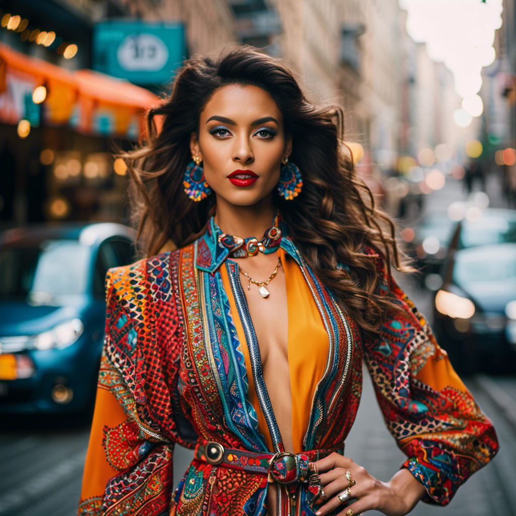 An image featuring Raquel Leid, confidently striding down a bustling city street