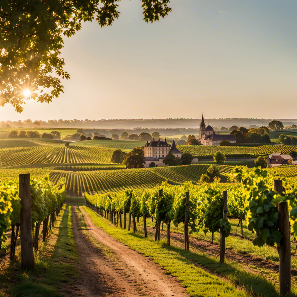 An image showcasing the picturesque vineyards of Bordeaux, France