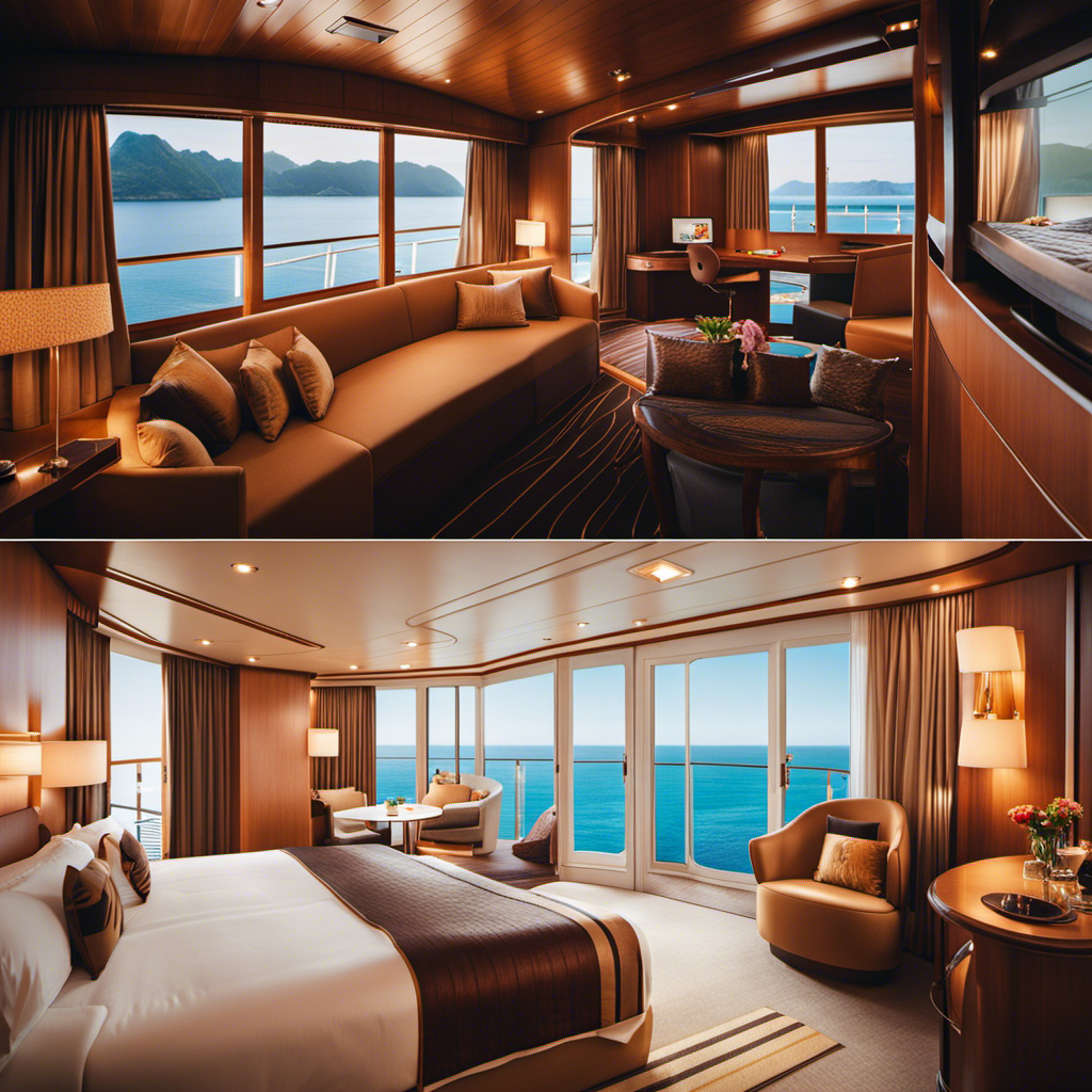 An image showcasing the diverse range of cruise cabin types