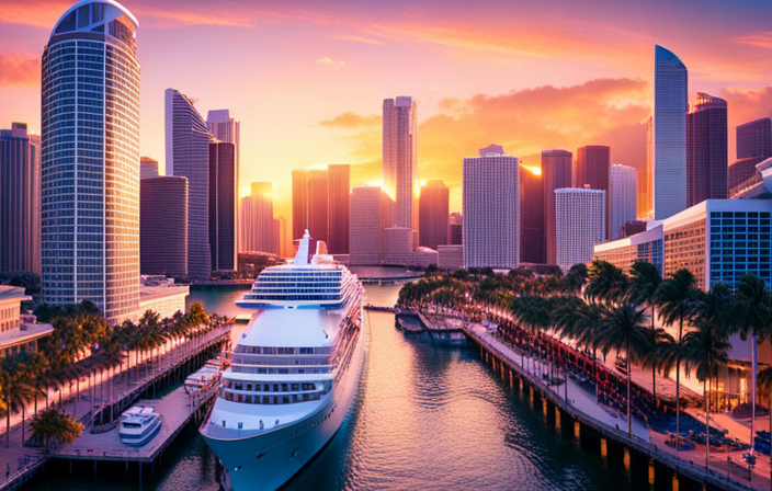 An image capturing the vibrant energy of Miami Port's transformation as Carnival Cruise Line embarks on a groundbreaking era