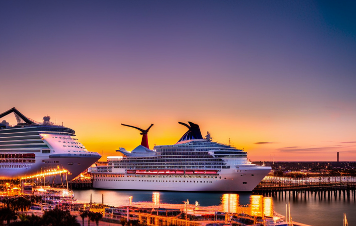 an image capturing the vibrant spirit of Galveston as the Carnival Miracle docks at the port