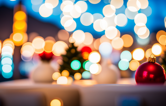 Capture the enchantment of the holiday season aboard Princess Cruises: Immerse yourself in a scene adorned with twinkling lights, festive decorations, and passengers enjoying a magical winter wonderland at sea