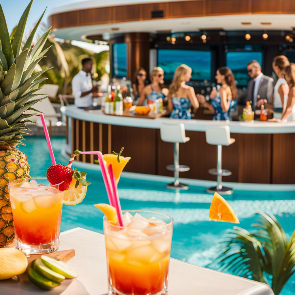 An image featuring a vibrant poolside bar aboard a Celebrity Cruises ship