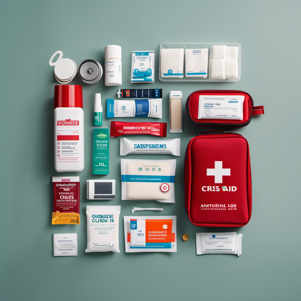 A vibrant image showcasing a neatly organized, compact DIY cruise first aid kit
