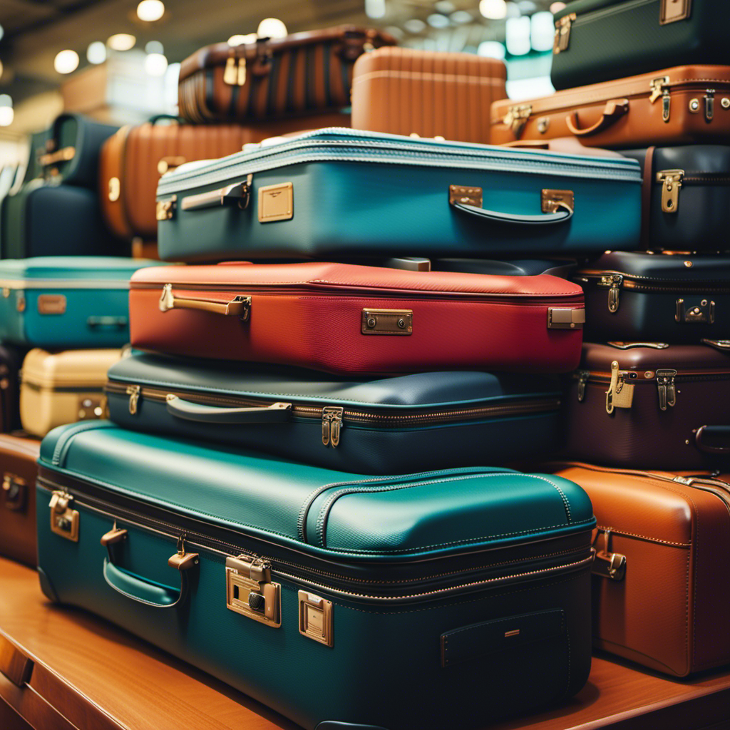 An image showcasing a diverse assortment of neatly packed suitcases, travel bags, and containers, illustrating the various sizes, shapes, and types of luggage allowed on a cruise ship