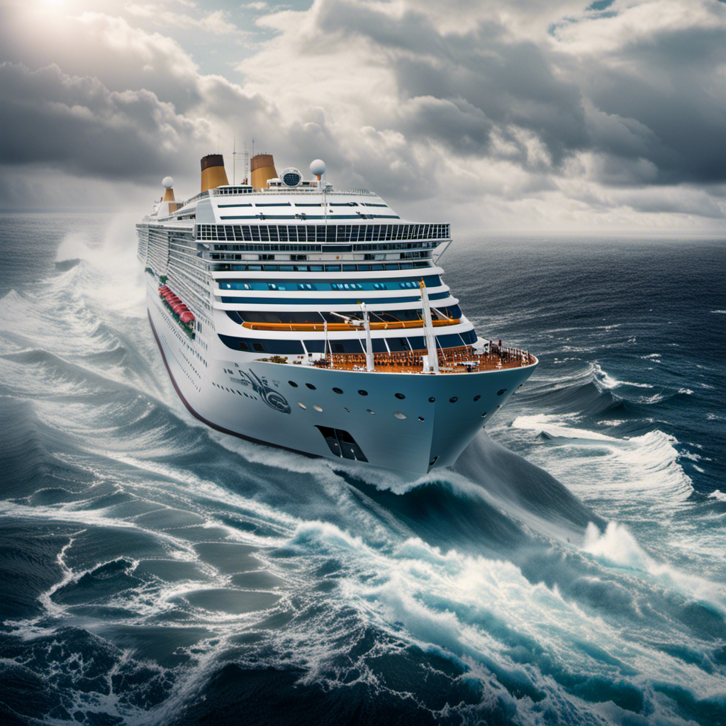 An image depicting a cruise ship navigating through stormy waters, with the CDC logo in the background
