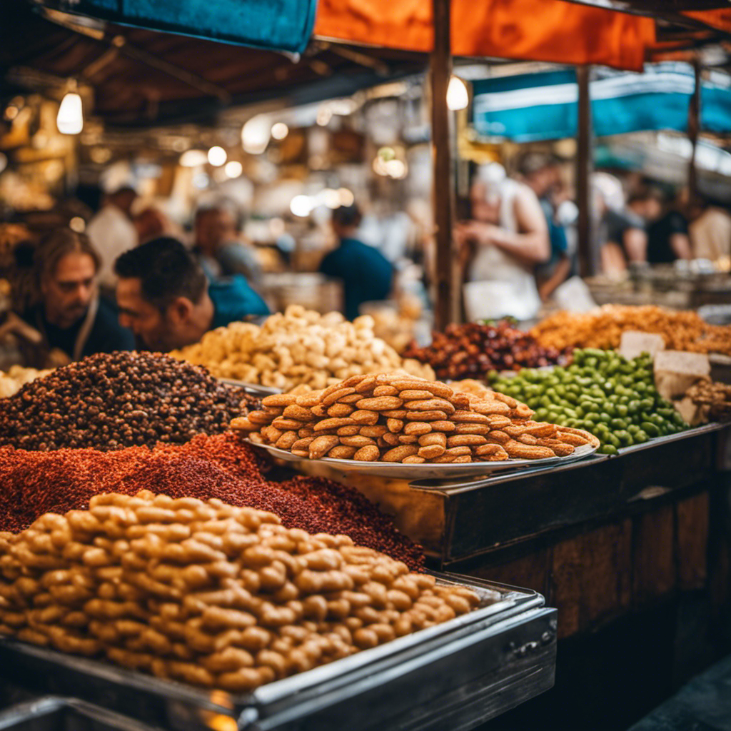 An image capturing the vibrant colors and aromas of Athens' bustling food markets