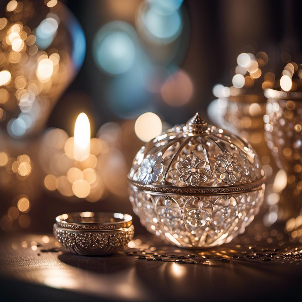 An image that showcases an exquisite collection of handcrafted crystal gifts, gleaming under soft lighting