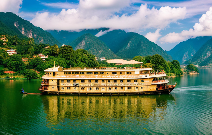 An image capturing the serenity of a luxury river cruise in India