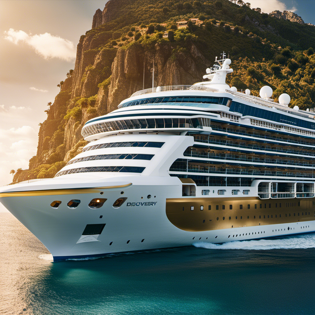 An image showcasing the elegant Discovery Princess sailing along the crystal-clear waters of the Mexican Riviera