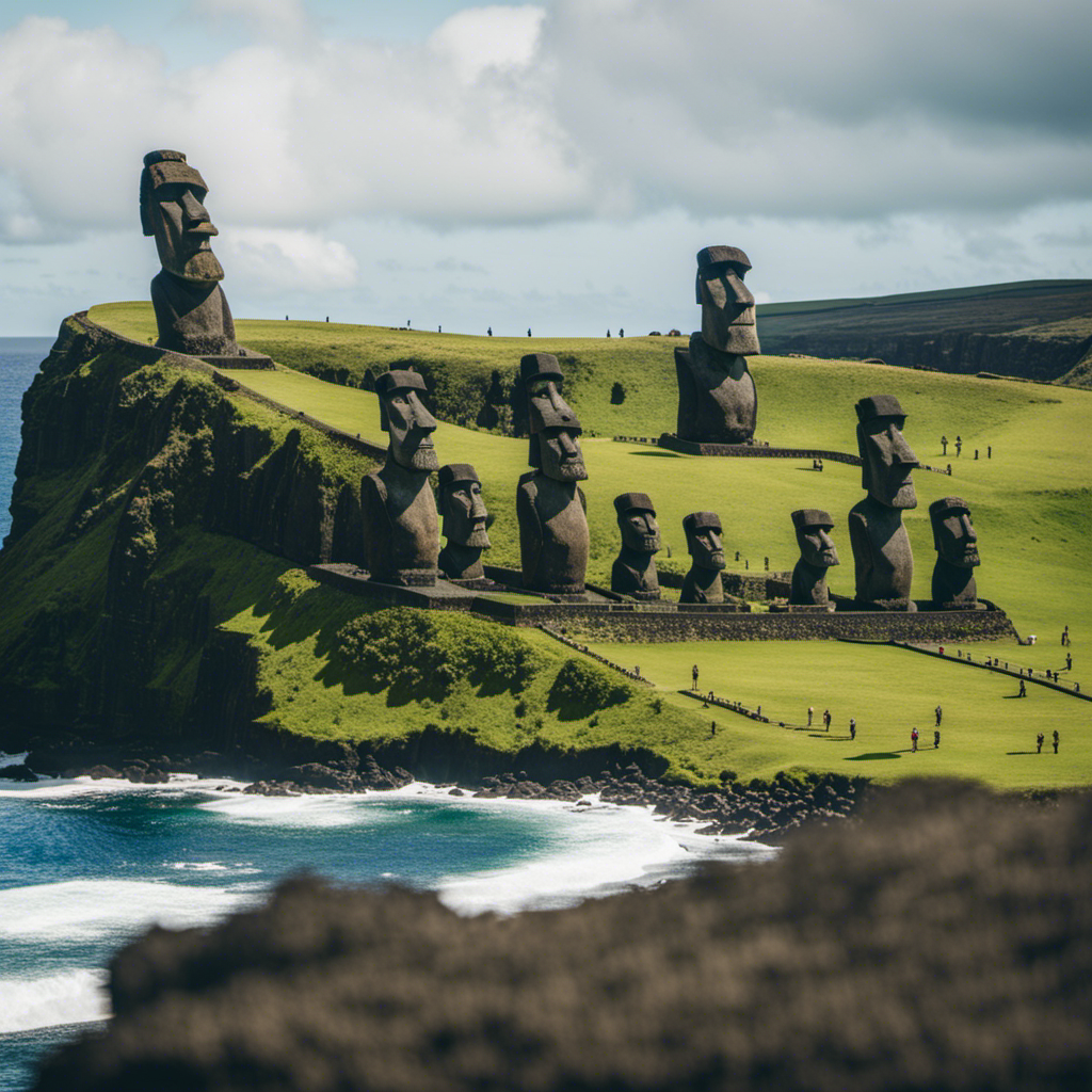 An image of Easter Island's breathtaking Moai statues amidst the awe-inspiring natural wonders that surround them