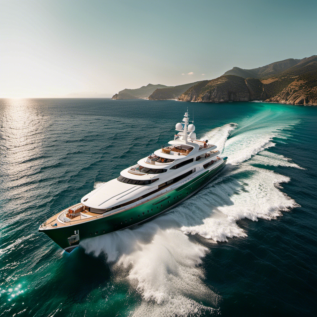 An image capturing the breathtaking moment when Emerald Sakara, a majestic yacht, embarks on its maiden voyage