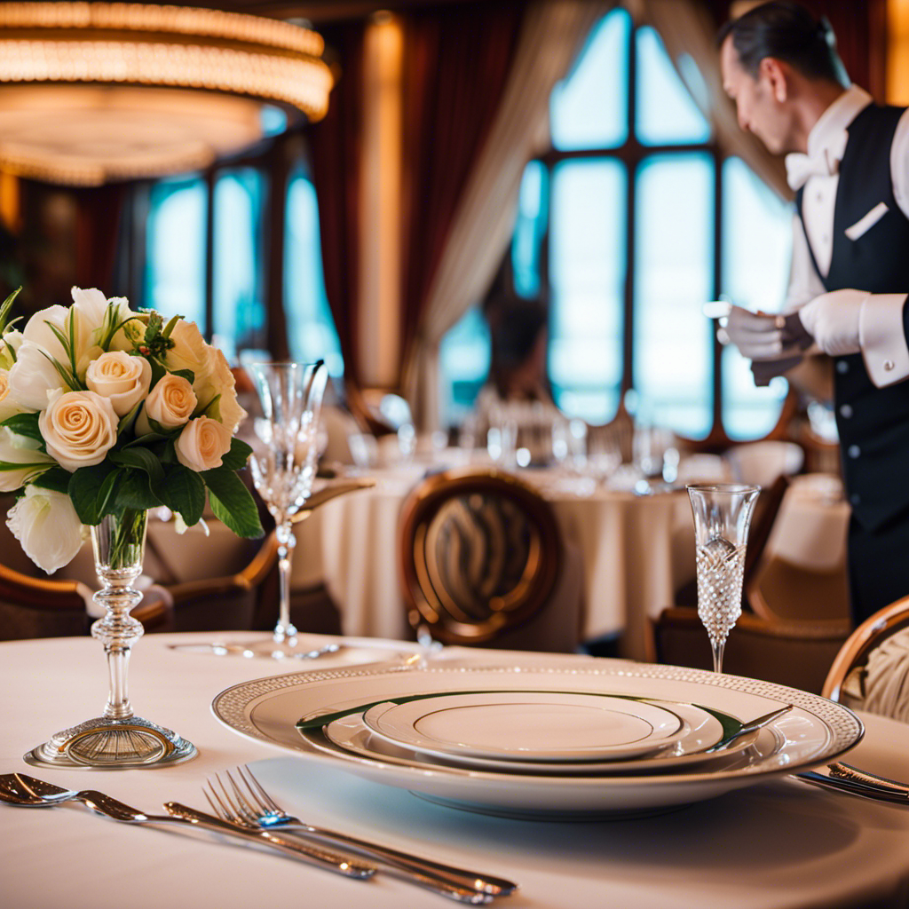 An image showcasing a luxurious dining experience onboard a Princess Cruise ship