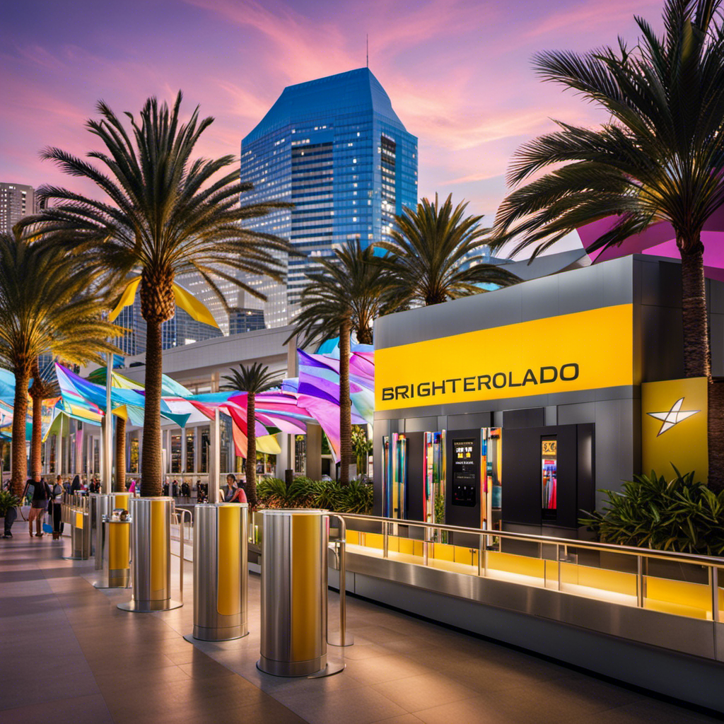 An image showcasing the vibrant and bustling atmosphere of Brightline Orlando Station