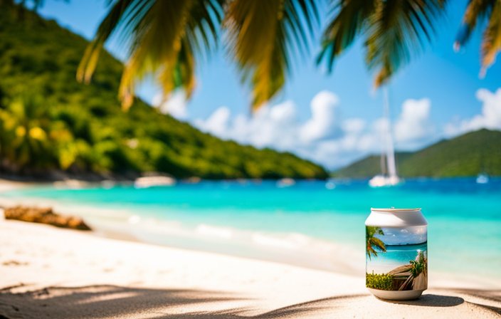 the breathtaking beauty of Jost Van Dyke - turquoise waters meeting untouched white sands, lush green hills dotted with charming beach bars, and adventurers snorkeling amidst vibrant coral reefs